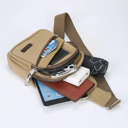 Men's Chest Bag Crossbody Sling Outdoor Travel Pack Waterproof Multi Pocket