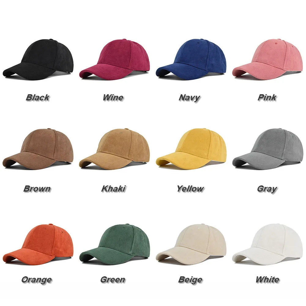 Men Women Suede Baseball Cap Retro Snapback Autumn Winter Hip Hop Hat