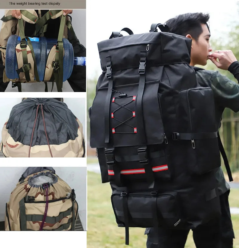 130L Hiking Camping Backpack Travel Large Luggage Bag Men Trekking Outdoor Sports Pack Molle Trekking Rucksack For Men Big Bag-EXPROTAS