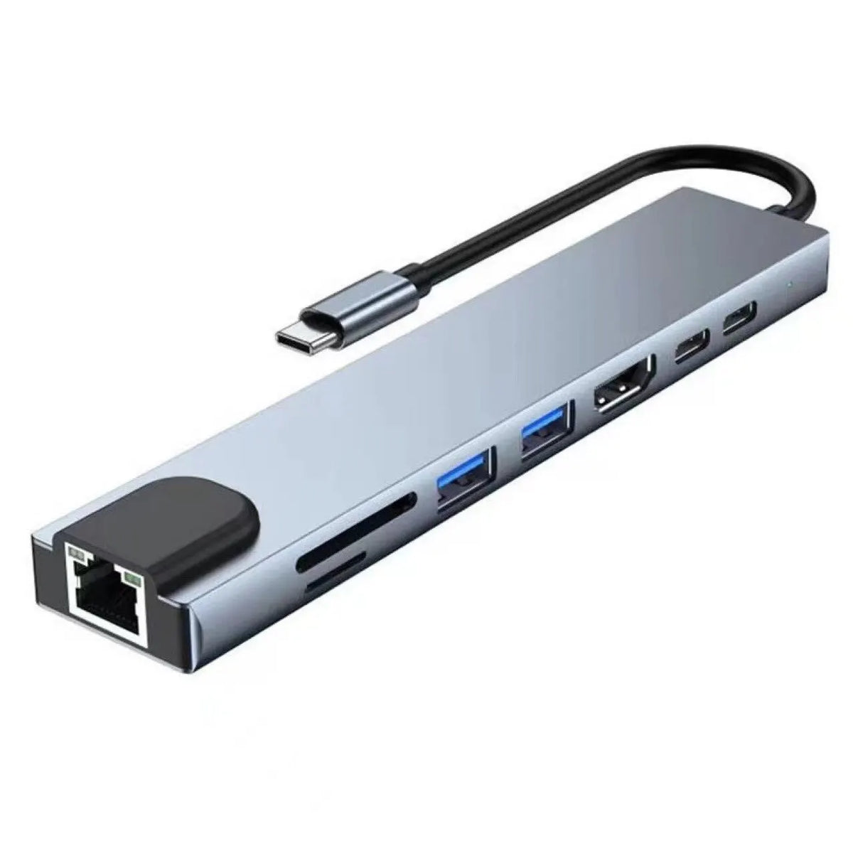 USB Hub Adapter 8 in 1 4K HDMI SD TF Card Reader PD Fast Charge for Laptop