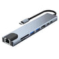 USB Hub Adapter 8 in 1 4K HDMI SD TF Card Reader PD Fast Charge for Laptop