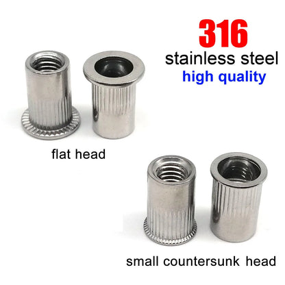 M3 M4 M5 Rivnuts Stainless Steel Rivet Nuts M6 M8 Threaded Inserts 316