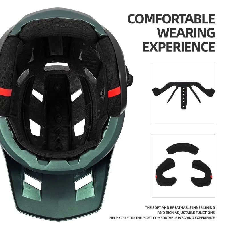 BATFOX New 3/4 Bicycle Helmet Mtb Half Helmet Mountain Bike Race Integrated Ear Protection Off-Road Cycling Helmet BMX Armor-EXPROTAS