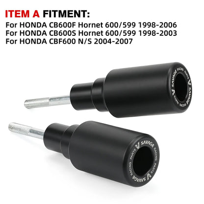 Honda Hornet 600 CB600F CB600S CBF600 Frame Slider Crash Protector Pads