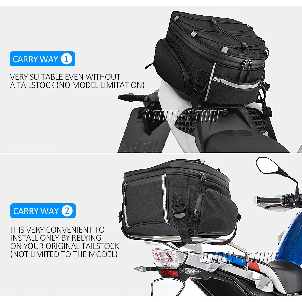 Motorcycle Tail Bag Black Waterproof 1300GS R1300 Rear Seat Luggage