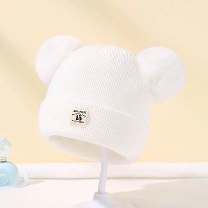 Knit Beanie Hat for Kids Warm Pom Winter Knitted Cap Boys Girls