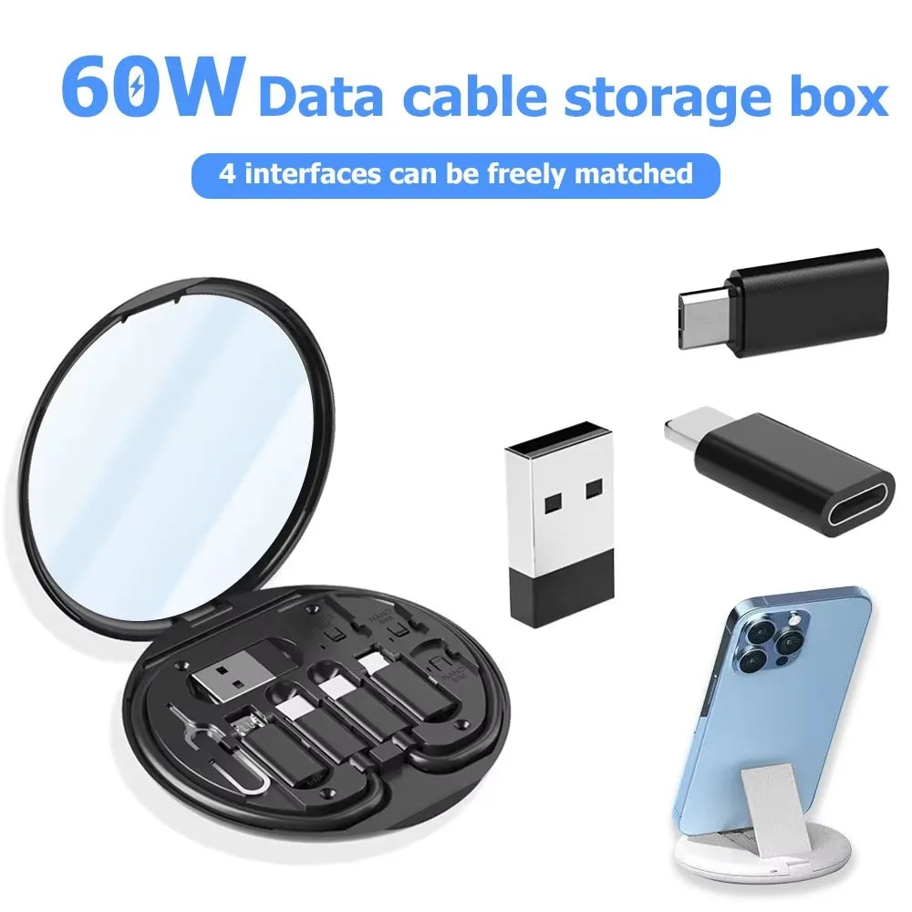 3pcs Mobile Phone Holder Fast Portable USB Charging for Traveling