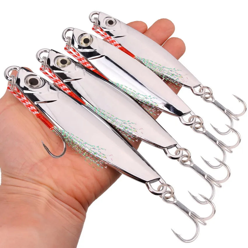 12Pcs Fishing Lure Metal Jigs Spoon Bait 40g 30g 20g 15g Mackerel Bass