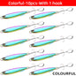 10pcs Fishing Lure Metal Jig Baits Sea Saltwater Casting Tackle 7g-80g