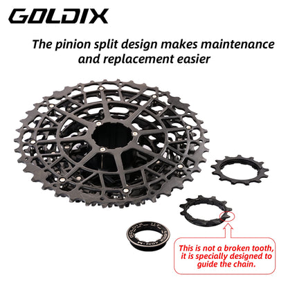 Goldix Carbon Steel Freewheel 9/10/11/12/13 Speed MTB Cassette