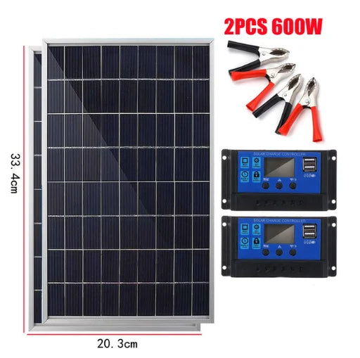 300W Solar Battery Panel Kit 12V Monocrystalline for RV Caravan Boat