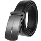 Men's Leather Belt Automatic Buckle 3.5cm Wide Luxury Black Waistband