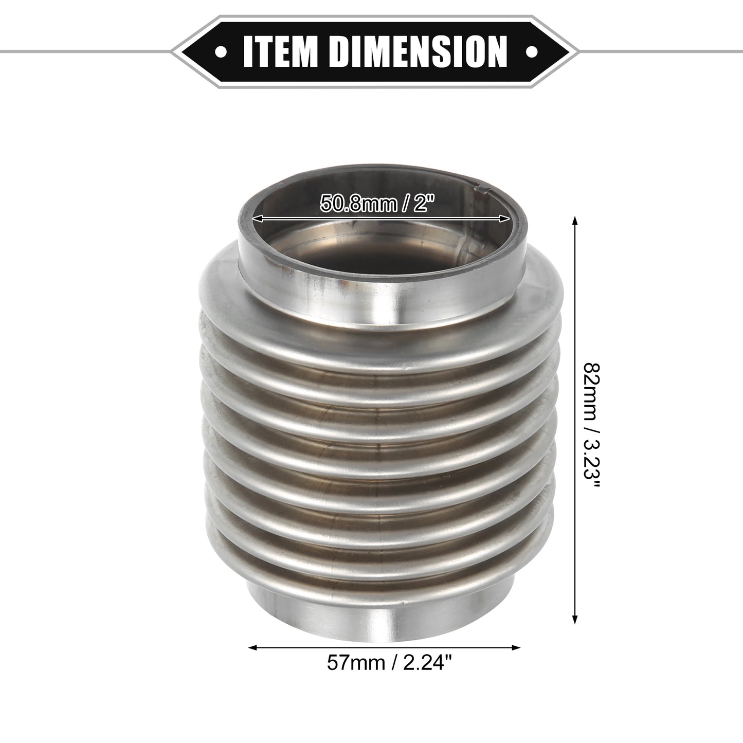 UXCELL Exhaust Flex Pipe | 38/45/50/60mm Bellows Connector Stainless Universal