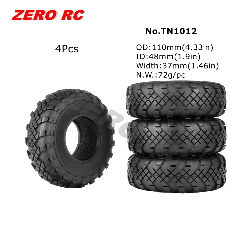 1.9" Crawler Tire for 1/10 RC Car Axial Traxxas D90 SCX10 Wheels