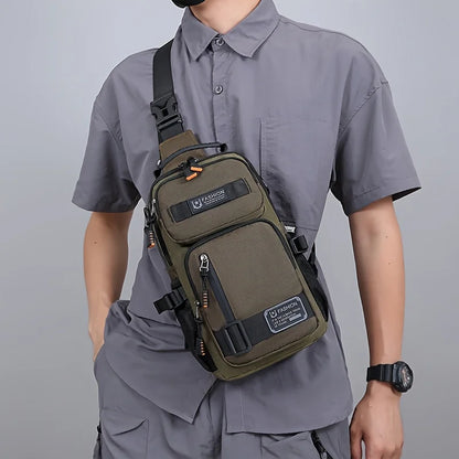 Men’s Molle Chest Bag Large Crossbody Waist Pack Hiking Travel Pouch