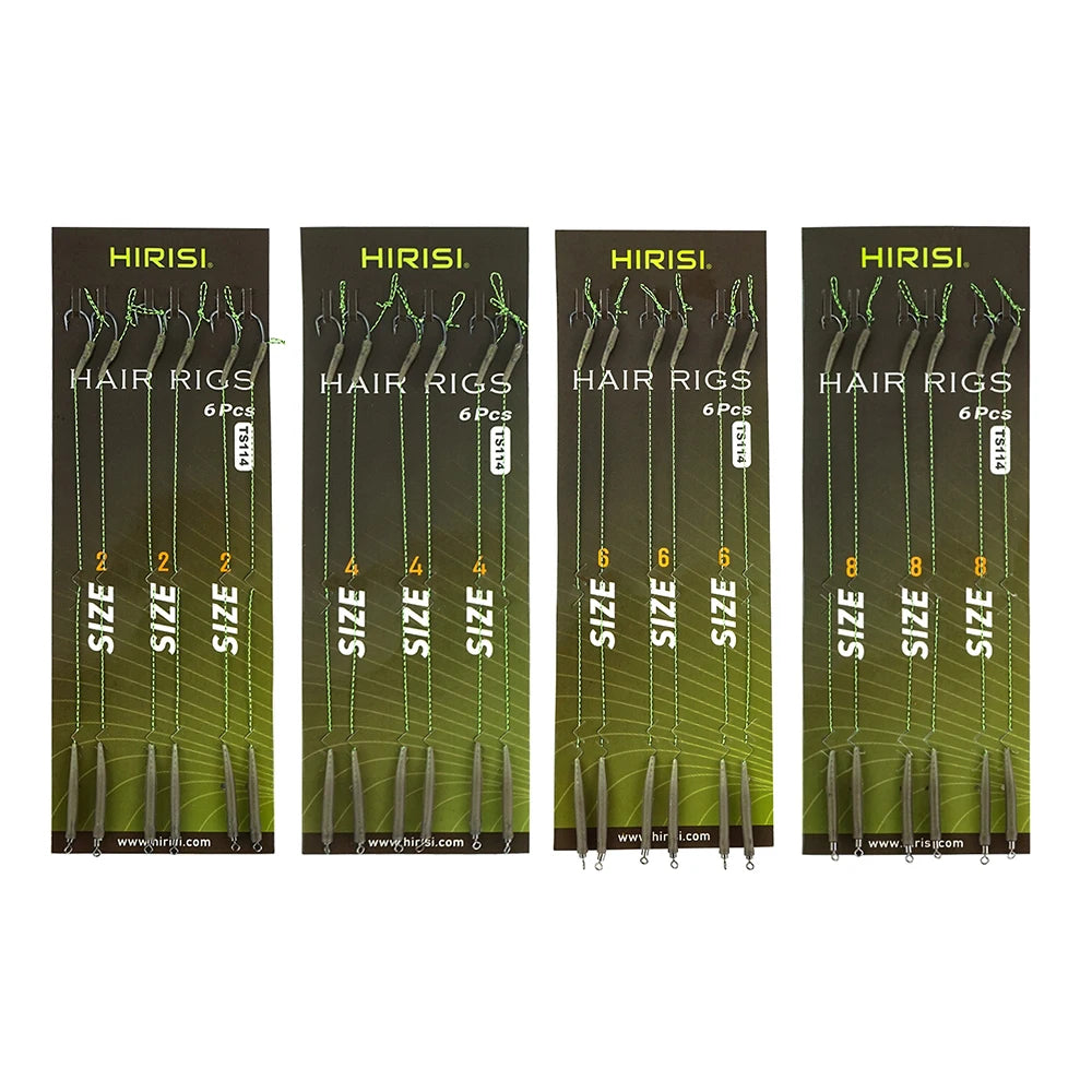 6pcs Carp Fishing Hook Rigs Tackle Ready Tied Terminal Links Hair Hooks