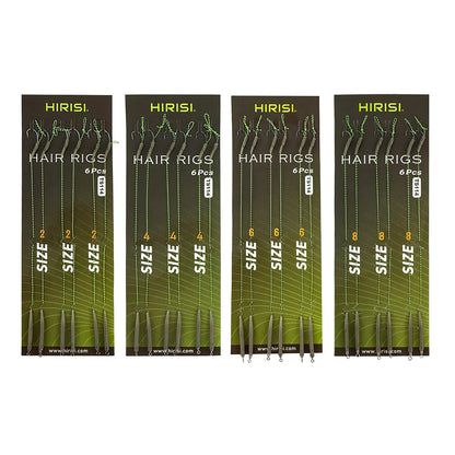 6pcs Carp Fishing Hook Rigs Tackle Ready Tied Terminal Links Hair Hooks
