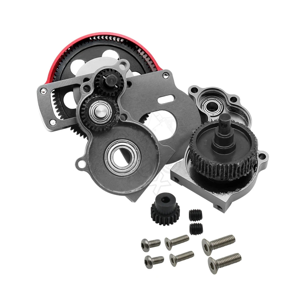 1/10 RC Crawler Metal Transmission Gearbox w/ Motor Gear for Axial SCX10