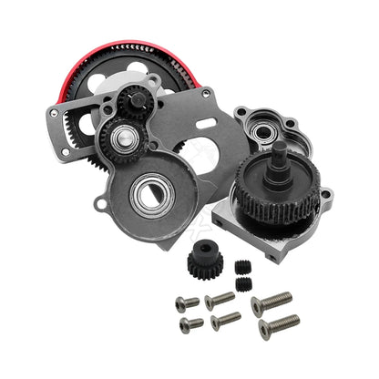1/10 RC Crawler Metal Transmission Gearbox w/ Motor Gear for Axial SCX10