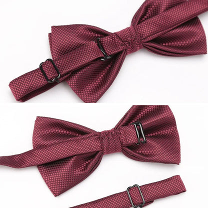 Bow Tie Solid Color Adjustable Wedding Party Ties for Men Women