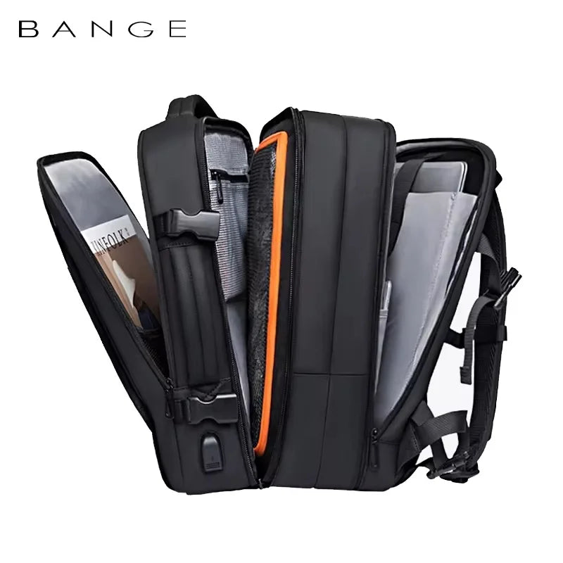BANGE Expandable Men's Backpack Waterproof 17.3 in Laptop Backpack Man Large Capacity Hiking Travel Bag Male Backpacks for Men-EXPROTAS