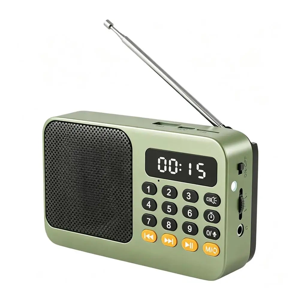 Music Rechargeable Speaker FM Radio Portable Digital Flashlight Player