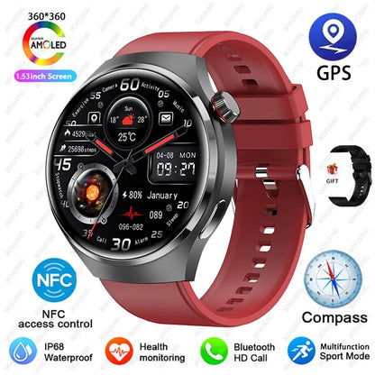 For Huawei GT4 PRO Smart Watch Men Watch 4 Pro AMOLED HD Screen Bluetooth Call GPS NFC Heart rate waterproof SmartWatch 2024 New-EXPROTAS