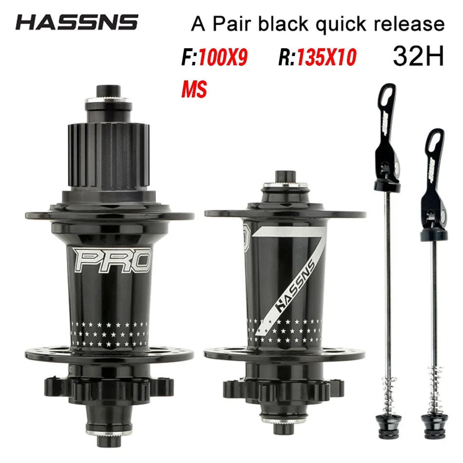 HASSNS PRO7 Hub HG XD MS 32H J-Bend 4 Bearing Freehub for Shimano 8-12 Speed