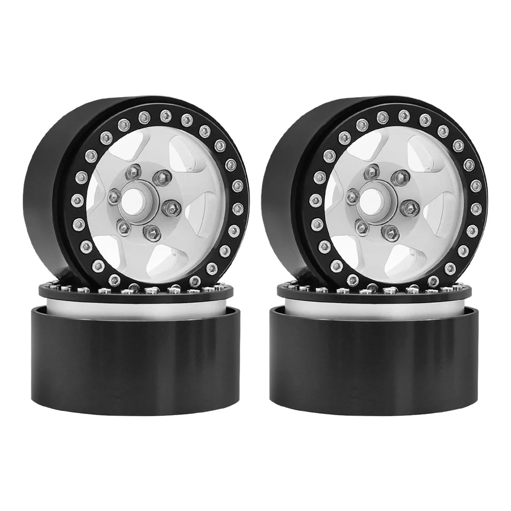 1.9" Metal 6-Spoke Beadlock Wheel Rim for 1/10 RC Crawler TRX4 SCX10 Capra D90 - EXPROTAS