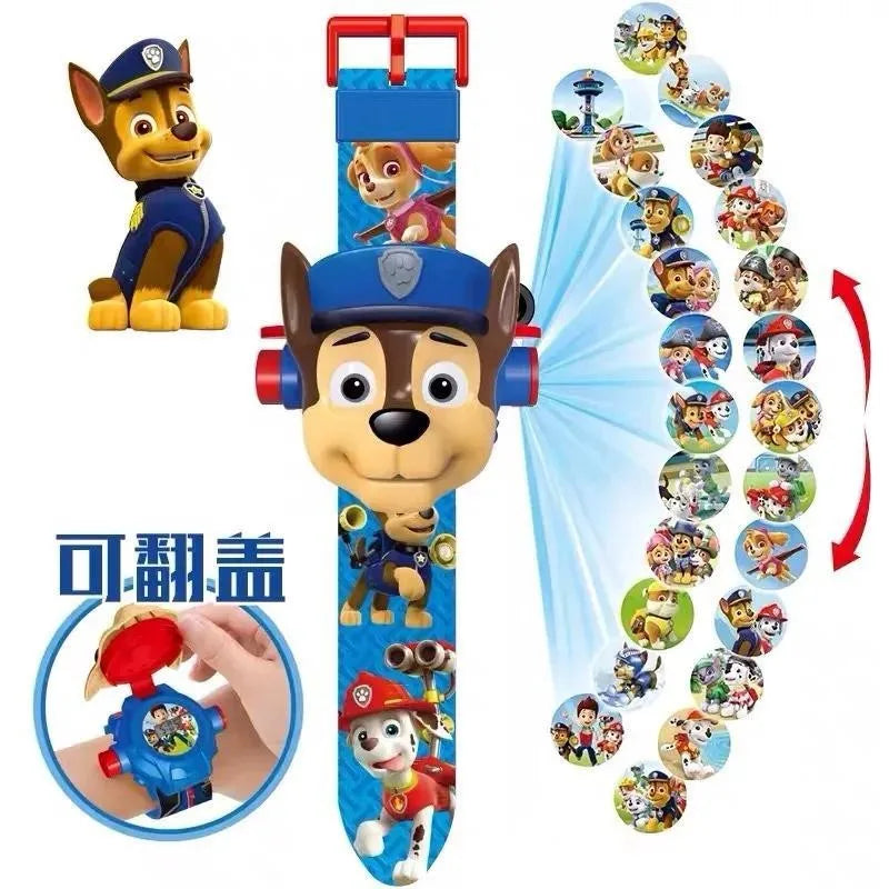 Paw Patrol 3D Projection Watch Digital Dog Action Figures Toys Chase