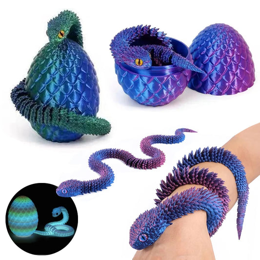 3D Printed Snake Egg Creative Decompression Mold Movable Rotatable Action Figure