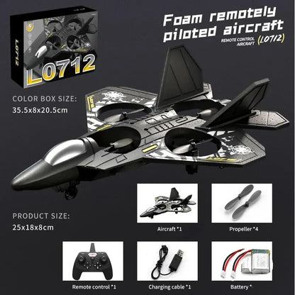 L0712 RC Plane 2.4G Remote Control Aircraft Gravity Sensing Helicopter Glider with Light EPP Foam Fighters for Boys Children-EXPROTAS