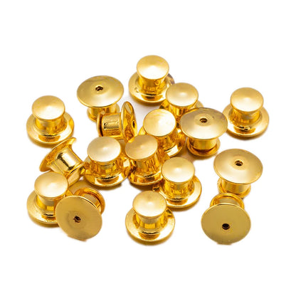 10/30/50pcs Locking Pin Backs Metal Badge Fasteners for Brooch Jewelry Making