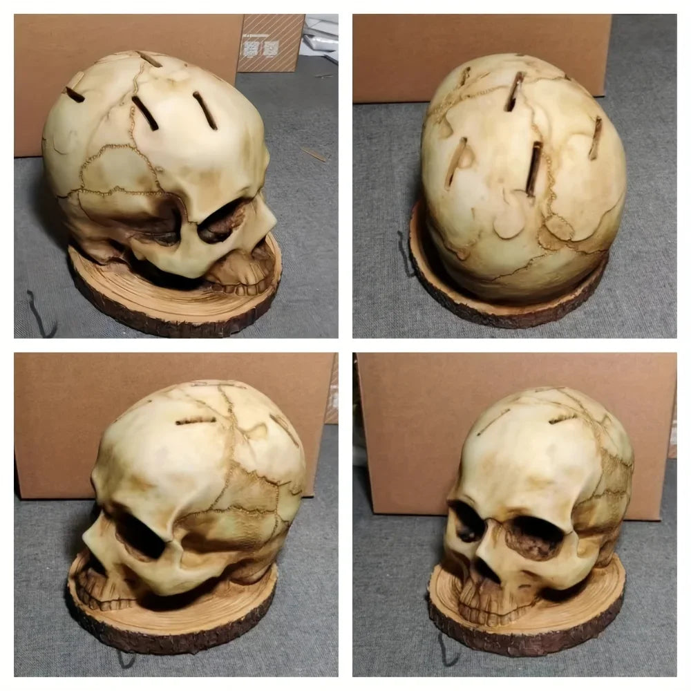 Kitchen Knives Holder Skull Resin Stand Horror Decor Storage Rack