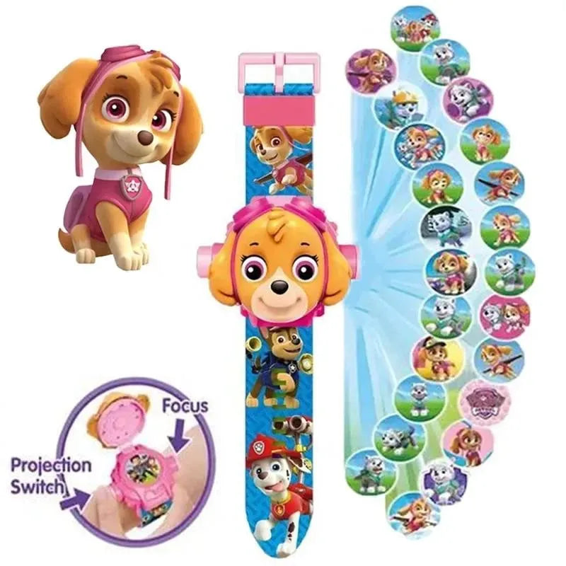 Paw Patrol 3D Projection Watch Digital Dog Action Figures Toys Chase