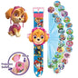 Paw Patrol 3D Projection Watch Digital Dog Action Figures Toys Chase