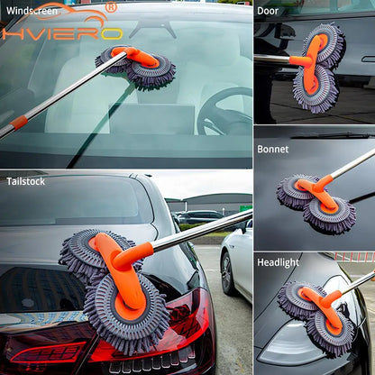 Car Wash Brush Microfiber Mop Sponge Auto Cleaning Accessories Adjustable