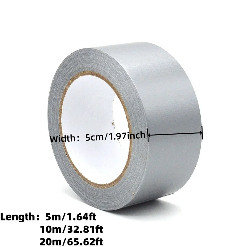 Waterproof Cloth Tape Heavy Duty Duct Gaffer Adhesive Silver 50mm x 50m