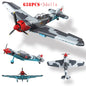 WW2 Fighter Plane Building Blocks Yak-1B La-7 P-51 Spitfire Bf-109E Toy Set