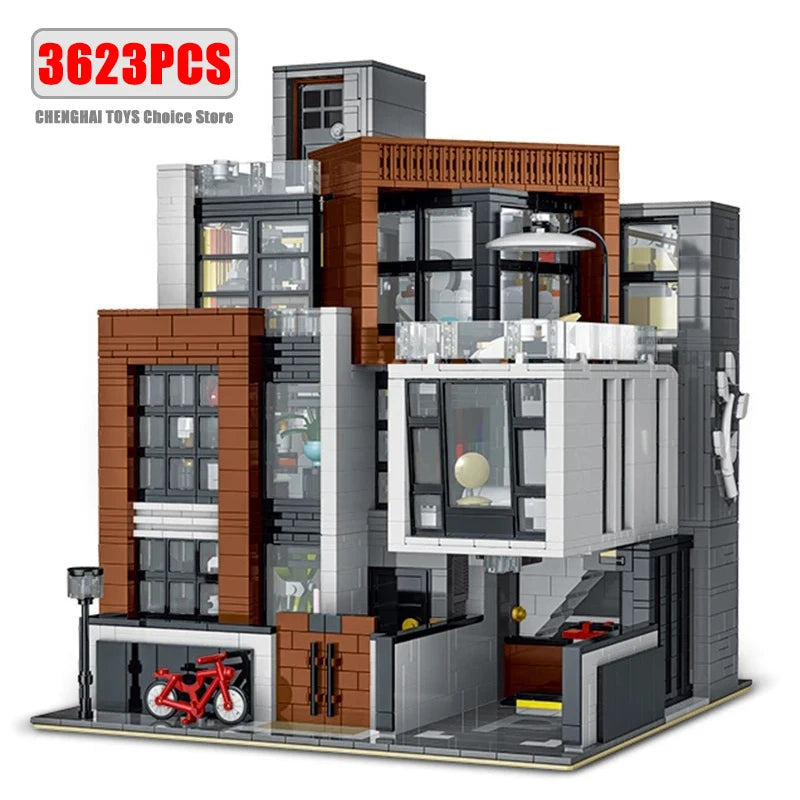 MOC-87366 Creative Modern Villa Modular City Architecture Building Block Bricks Model Street View Sets Kid Toy for Children Gift-EXPROTAS