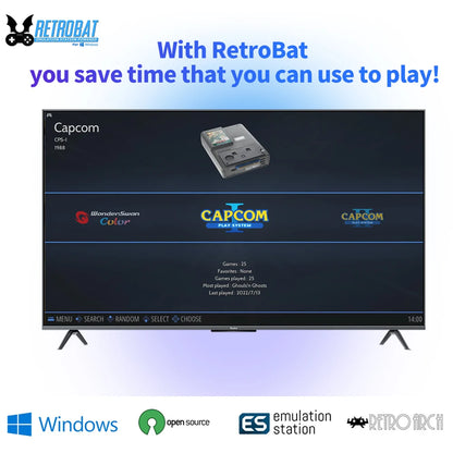 RETROBAT Portable 500G Gaming HDD Consoles 70+Emulators 64000+Retro Games for PS3/PS2/DC/N64/PSP/MAME/SS  for Windows Laptop&PC-EXPROTAS
