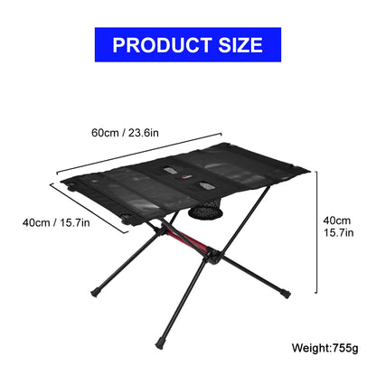 Portable Folding Camping Table with Cup Holders Lightweight Outdoor Picnic