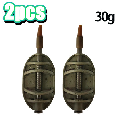 Carp Inline Method Feeder Zinc Alloy Groundbait Weight Short Body Rig Setup