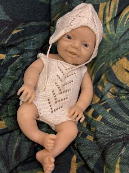 AnjoDoll 13 Inch Silicone Reborn Boy Doll Open Mouth Painted Unpainted