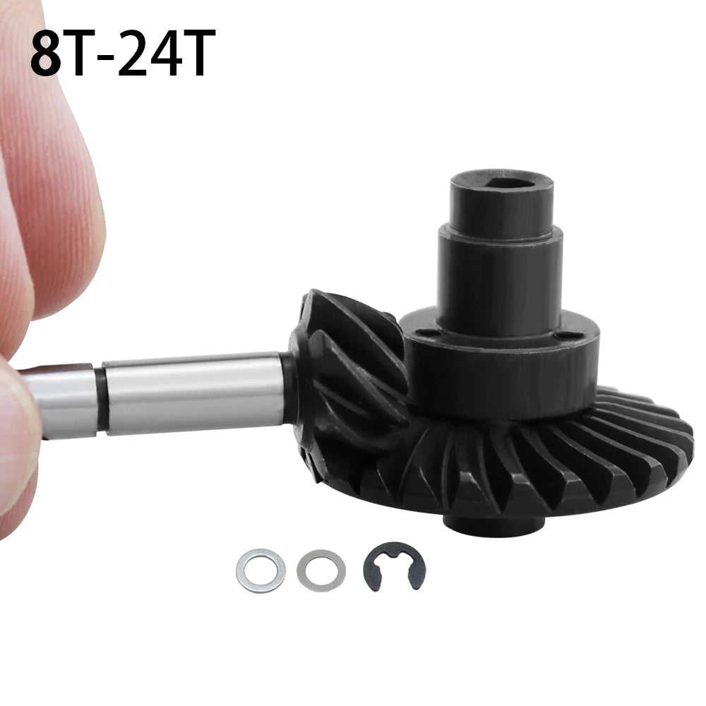 Steel Helical Bevel Axle Gear 8T 24T/27T/30T/33T for 1/10 RC Crawler SCX10 II III Capra - EXPROTAS