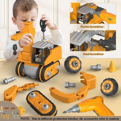 Kids Engineering Vehicle Electric Drill Tool Toys Match Children Educational Assembled Sets Tools For Boys Nut Building Gift-EXPROTAS