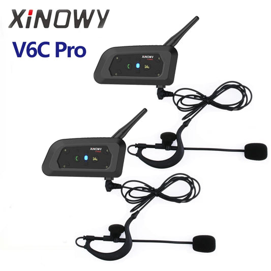 XiNOWY V6C PRO Bluetooth Full Duplex Referee Intercom Headset 1200m Earhook (2 Referees)