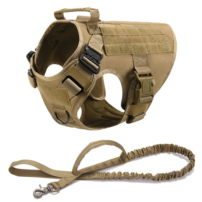 Tactical Military Vest Dog Harness & Leash Set for German Shepherds All Breeds