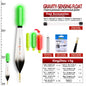 Luminous Fishing Float Set w/ CR425 Battery Hooks Tube Buoy Rest Tackle