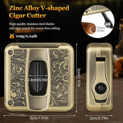 Cigar Punch Holder Cutter 4 in 1 Stainless Steel Portable Tool for 60 Ring Gauge